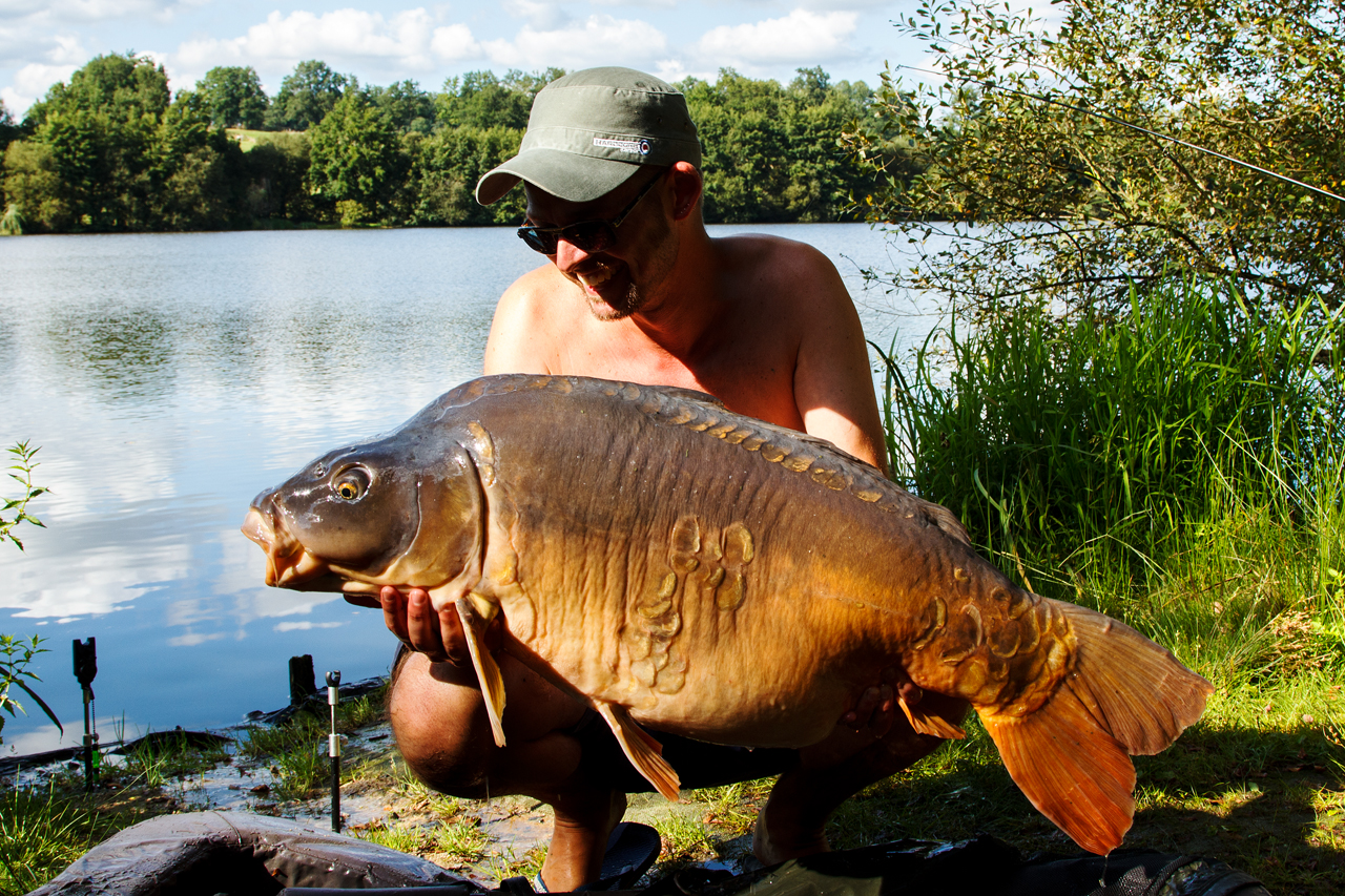 48lb Mirror Carp caught at Cherpont Lake