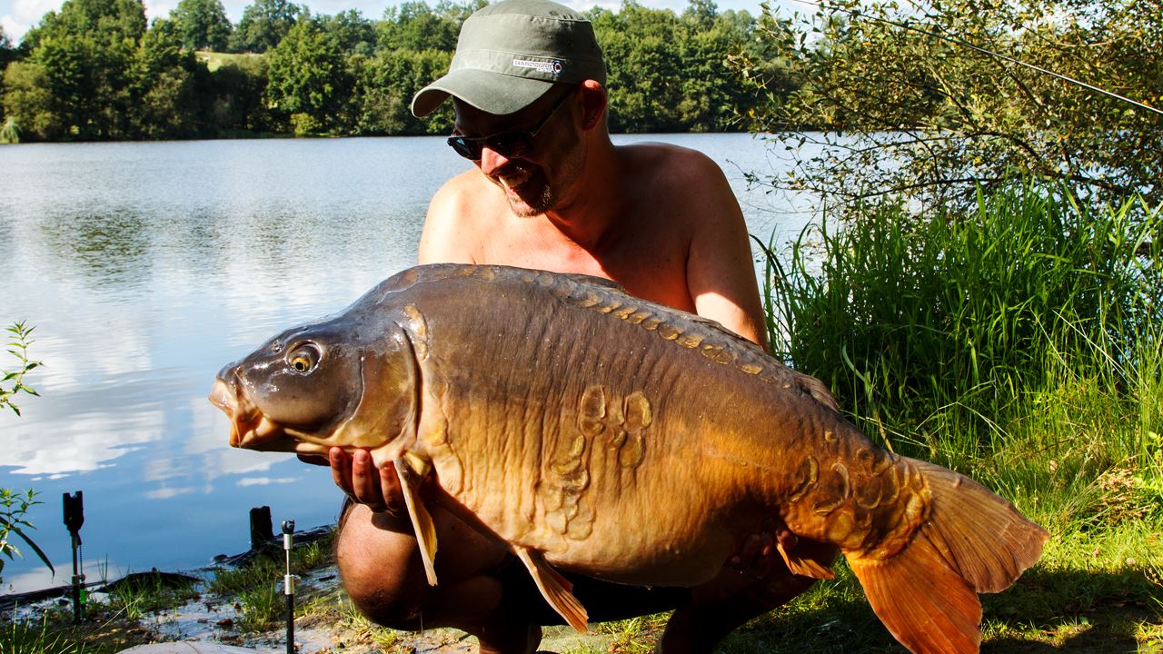 48lb Mirror Carp caught at Cherpont Lake