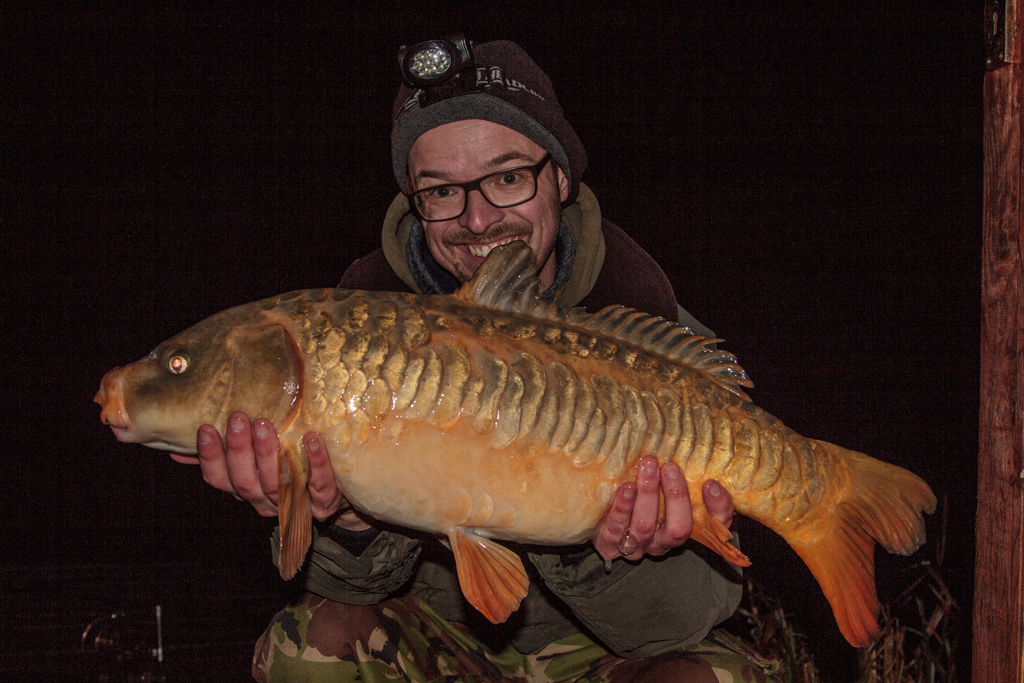 Mirror carp caught from Follyfoot Fishery