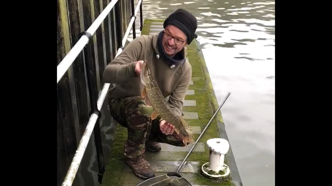 Pike caught from the River Avon at Weston Lock