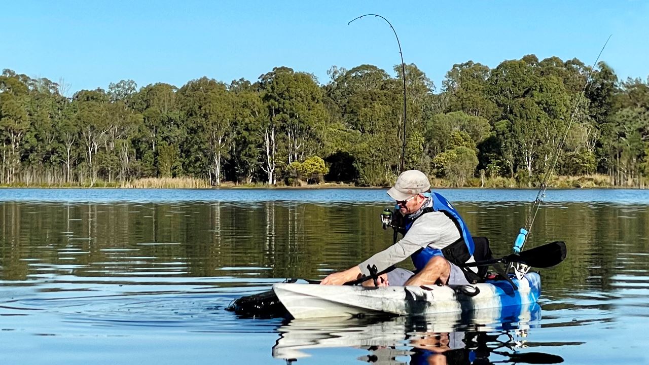 Landing A Bass At Lake Kurwongbah (Photo credit: Peter Jung)